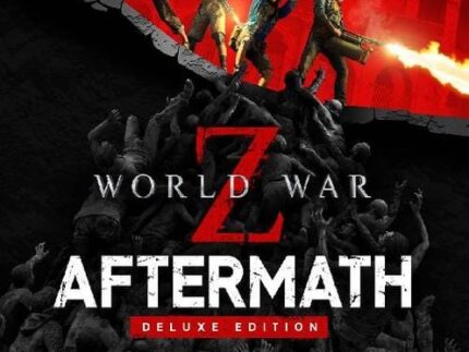 Screenshot from World War Z: Aftermath Deluxe Edition showing players battling a horde of zombies in the streets of Rome